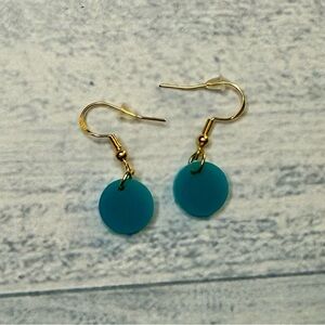 Chic Gold and Teal Drop Earrings
